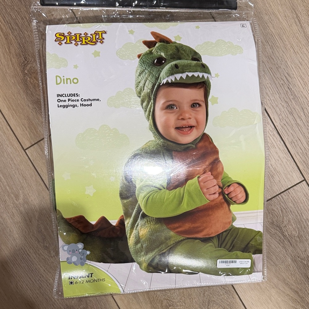 Spirit Dino Green and Brown Baby Costume